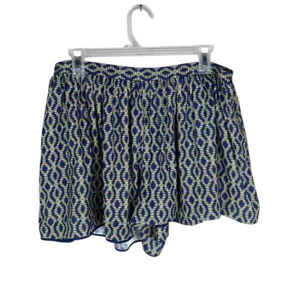 Thakoon Addition Blue Green Batik Print Pleated Skort Shorts SZ 4 - Picture 1 of 8